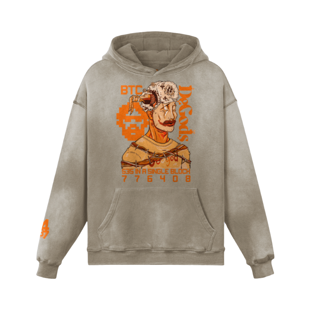 BTC DeGods Oversized Faded Hoodie