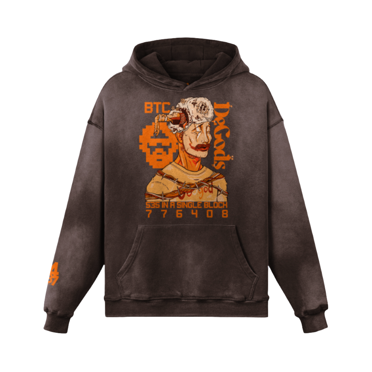 BTC DeGods Oversized Faded Hoodie