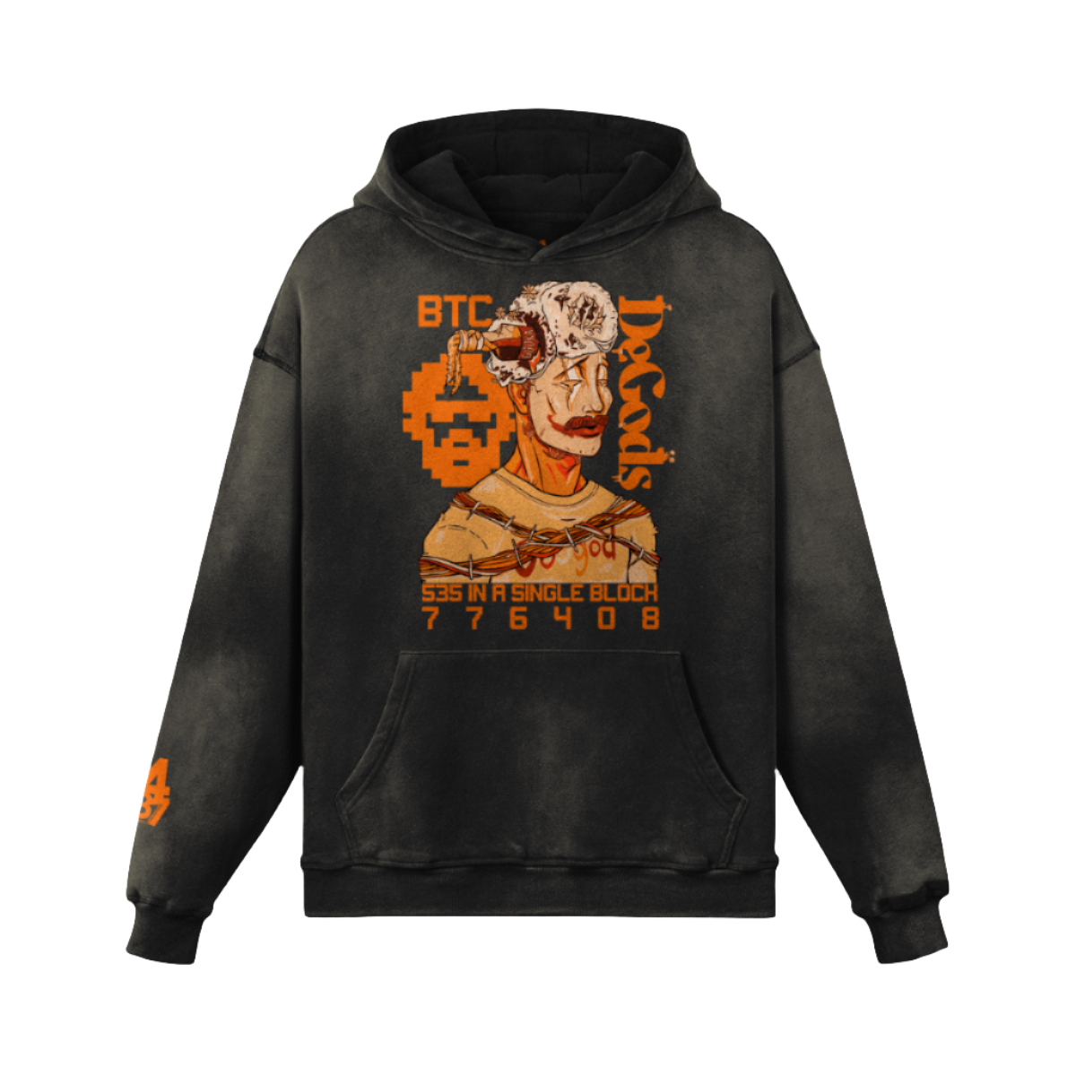 BTC DeGods Oversized Faded Hoodie