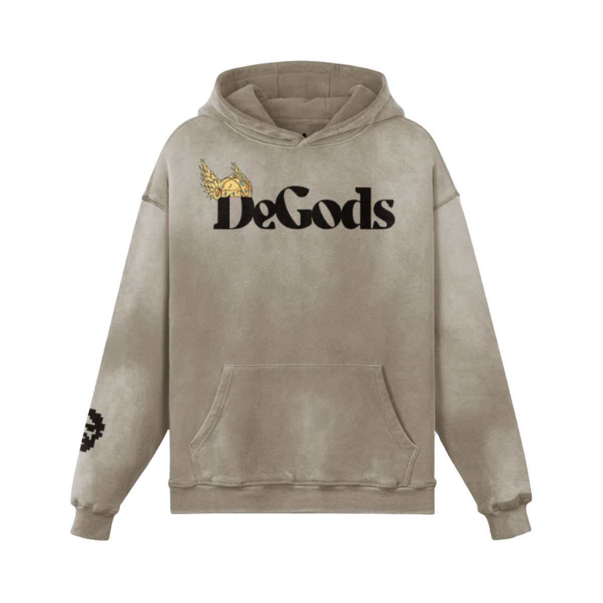 Sun Faded DeGods Winged Helmet Hoodie