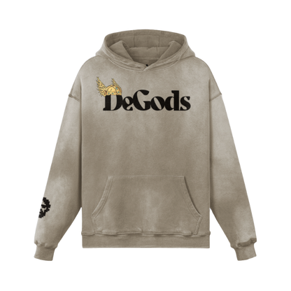 Sun Faded DeGods Winged Helmet Hoodie