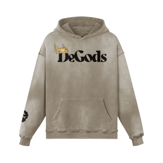 Sun Faded DeGods Winged Helmet Hoodie